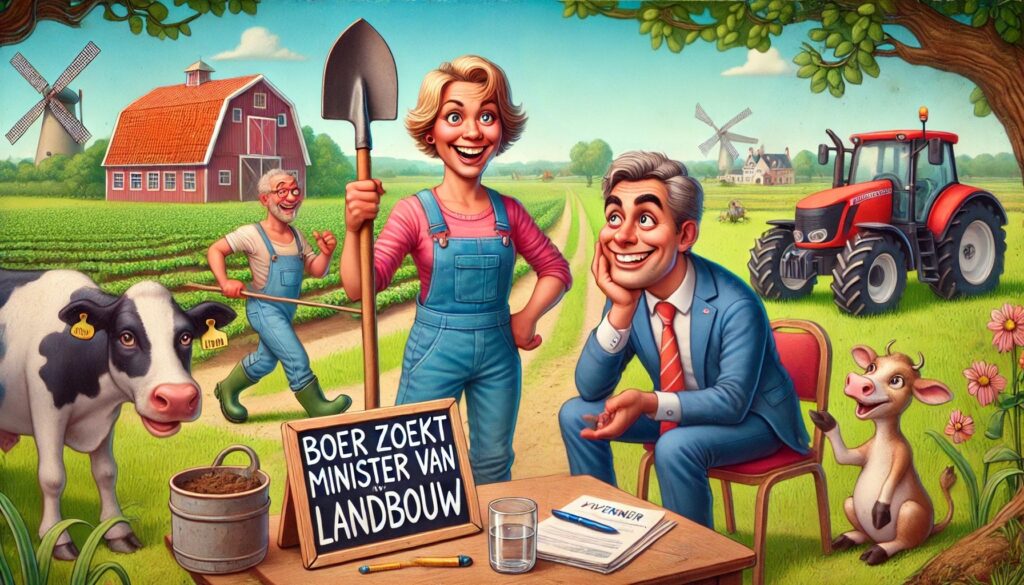 Ja hoor, "Boer zoekt Minister van Landbouw" is terug van weggeweest! Dit seizoen belooft nóg meer ongemakkelijke stiltes, stralende klompen en politieke verwarring. Want zeg nou zelf, als je een land kan runnen, dan kun je toch ook wel een koe melken?